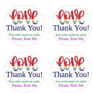 Gay Pride LGBT Thank You Stickers Labels